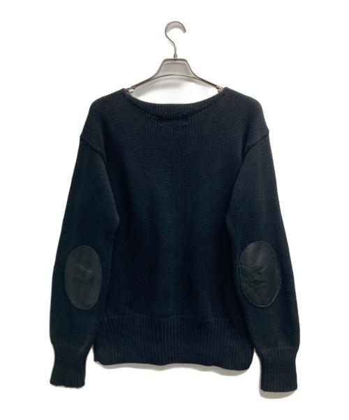 POLO RALPH LAUREN（ポロ・ラルフローレン）POLO RALPH LAUREN (ポロ・ラルフローレン) エルボーパッチRLロゴニット ブラック サイズ:XLの古着・服飾アイテム