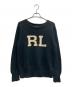 POLO RALPH LAUREN（ポロ・ラルフローレン）の古着「エルボーパッチRLロゴニット」｜ブラック