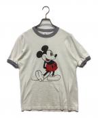DISNEYディズニー）の古着「リンガーTシャツ」｜ホワイト×グレー