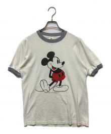 DISNEY（ディズニー）の古着「リンガーTシャツ」｜ホワイト×グレー
