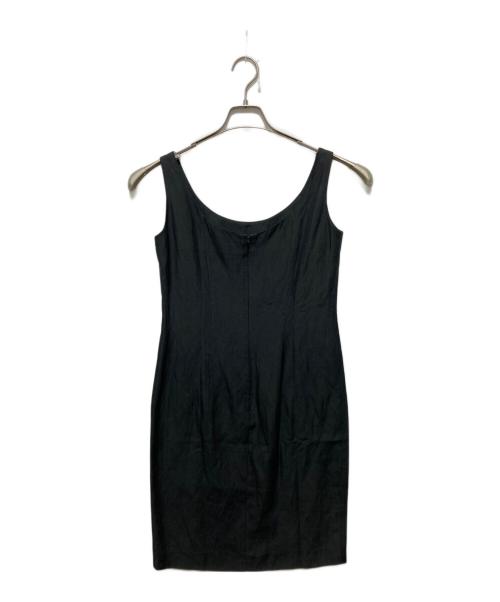 GUCCI（グッチ）GUCCI (グッチ) シルクリネンノースリーブワンピース ブラック サイズ:42の古着・服飾アイテム