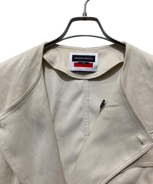 MAISON SPECIAL（メゾンスペシャル）MAISON SPECIAL (メゾンスペシャル) プライムオーバー ノーカラー スウェード タイ ブルゾン アイボリー サイズ:02の古着・服飾アイテム