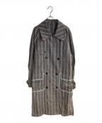 Name.ネーム）の古着「チェックトレンチコート」｜グレー