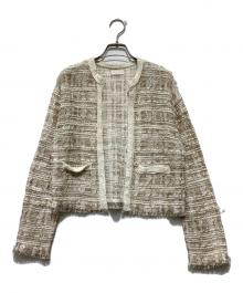 BALLSEY（ボールジィ）の古着「マテリアルミックスツイード ショートカーディガン」｜ベージュ
