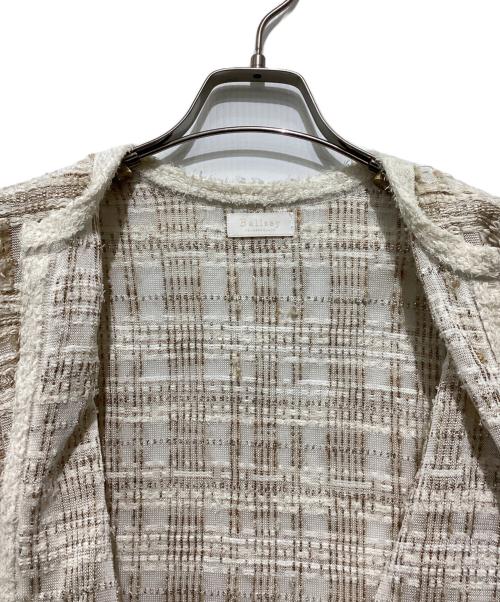 BALLSEY（ボールジィ）BALLSEY (ボールジィ) マテリアルミックスツイード ショートカーディガン ベージュ サイズ:Sの古着・服飾アイテム