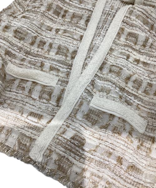 BALLSEY（ボールジィ）BALLSEY (ボールジィ) マテリアルミックスツイード ショートカーディガン ベージュ サイズ:Sの古着・服飾アイテム