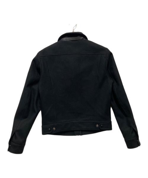 TOM FORD（トムフォード）TOM FORD (トムフォード) メルトンレザーパイピングジャケット ブラック サイズ:Lの古着・服飾アイテム