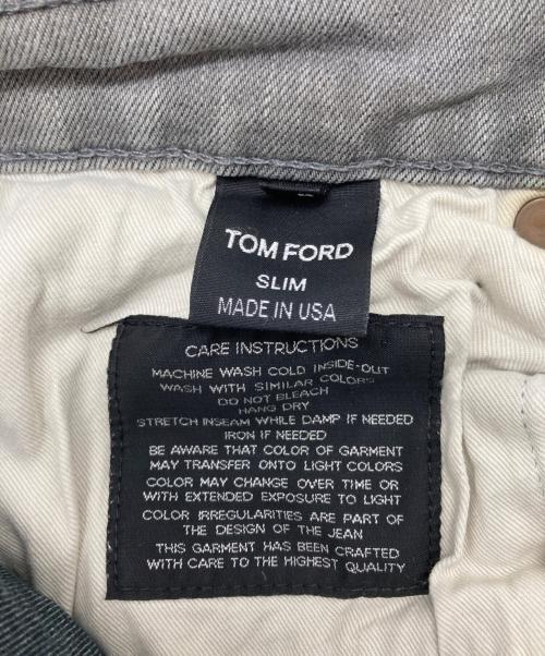 TOM FORD（トムフォード）TOM FORD (トムフォード) ダメージ加工デニムパンツ グレー サイズ:W32の古着・服飾アイテム