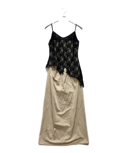 JOSE MOON（ジョゼムーン）JOSE MOON (ジョゼムーン) LACE DOCKING DRESS ベージュ×ブラック サイズ:Mの古着・服飾アイテム
