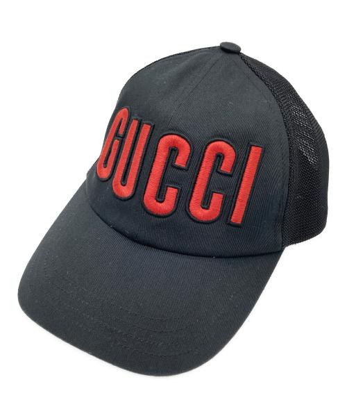 GUCCI（グッチ）GUCCI (グッチ) ロゴメッシュキャップ ブラック サイズ:Mの古着・服飾アイテム