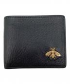 GUCCIグッチ）の古着「アニマリエレザー札入れ」｜ブラック