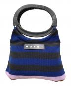 MARNIマルニ）の古着「MARKET BOAT BAG」｜ネイビー×ピンク