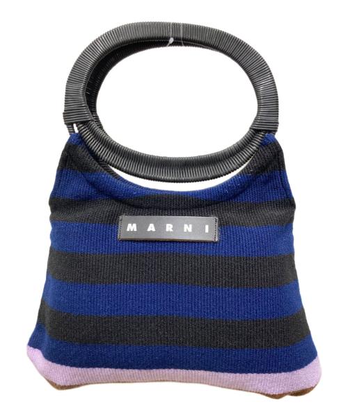 MARNI（マルニ）MARNI (マルニ) MARKET BOAT BAG ネイビー×ピンクの古着・服飾アイテム