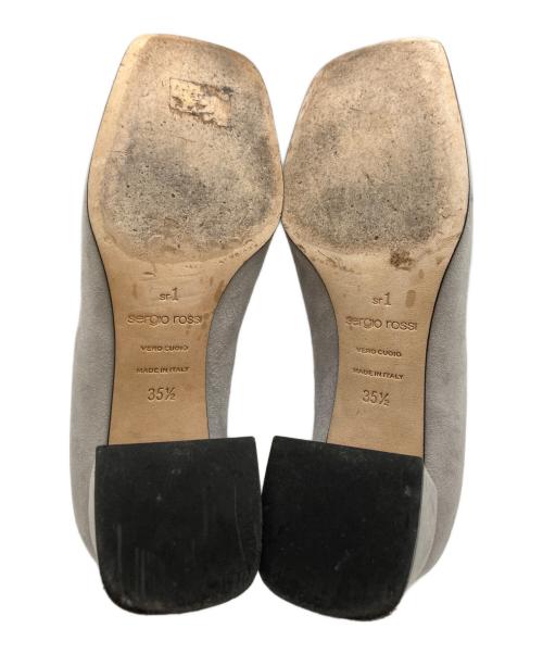 sergio rossi（セルジオロッシ）sergio rossi (セルジオロッシ) スクエアトゥーパンプス / スウェードパンプス グレー サイズ:35 1/2の古着・服飾アイテム