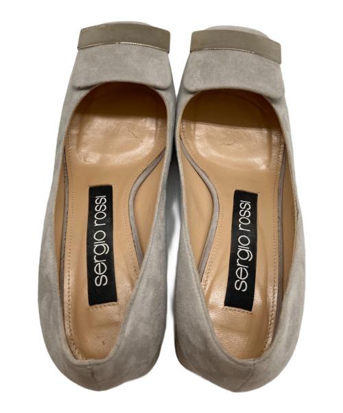 sergio rossi（セルジオロッシ）sergio rossi (セルジオロッシ) スクエアトゥーパンプス / スウェードパンプス グレー サイズ:35 1/2の古着・服飾アイテム