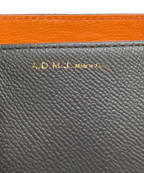 A.D.M.J.（エーディーエムジェイ）A.D.M.J. (エーディーエムジェイ) レザートートバッグ グレーの古着・服飾アイテム