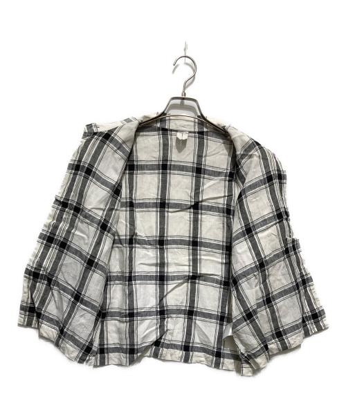 MARGARET HOWELL（マーガレットハウエル）MARGARET HOWELL (マーガレットハウエル) LARGE CHECK LINEN ホワイト×ブラック サイズ:Ｓの古着・服飾アイテム