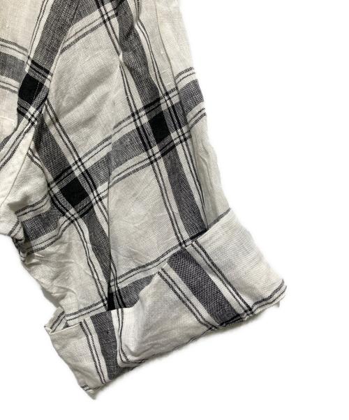 MARGARET HOWELL（マーガレットハウエル）MARGARET HOWELL (マーガレットハウエル) LARGE CHECK LINEN ホワイト×ブラック サイズ:Ｓの古着・服飾アイテム