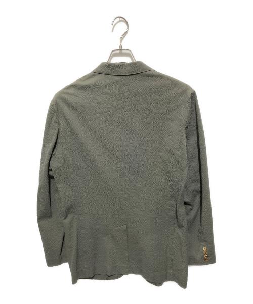 PAPAS（パパス）PAPAS (パパス) シアサッカーテーラードジャケット カーキ サイズ:Mの古着・服飾アイテム