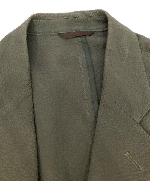 PAPAS（パパス）PAPAS (パパス) シアサッカーテーラードジャケット カーキ サイズ:Mの古着・服飾アイテム