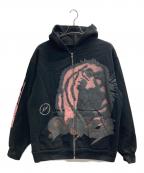 cactus jack×FRAGMENT DESIGNカクタス・ジャック×フラグメントデザイン）の古着「ジップアップパーカー」｜ブラック