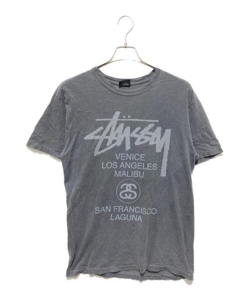 stussy（ステューシー）stussy (ステューシー) ワールドツアーTシャツ グレー サイズ:Mの古着・服飾アイテム
