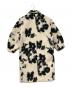 Ameri (アメリ) UND SHADOW FLOWER WOOL COAT / ウール混コート / 総柄コート ホワイト×ブラック サイズ:M：21000円