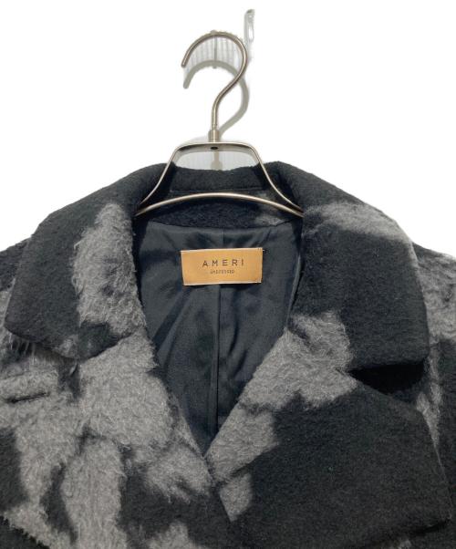 Ameri（アメリ）Ameri (アメリ) UND SHADOW FLOWER WOOL COAT / ウール混コート / 総柄コート ブラック×グレー サイズ:Mの古着・服飾アイテム