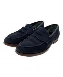 Crockett & Jones（クロケット＆ジョーンズ）の古着「スウェードコインローファー」｜ブラック