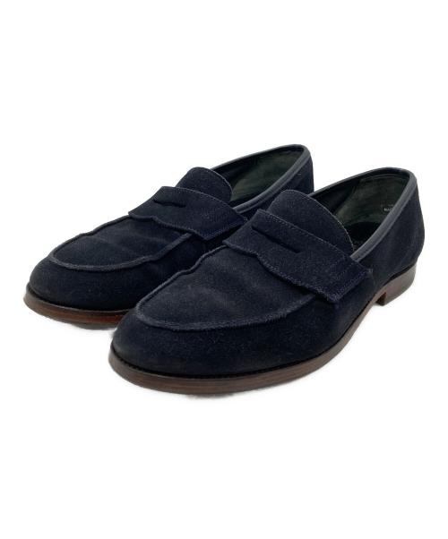 Crockett & Jones（クロケット＆ジョーンズ）Crockett & Jones (クロケット＆ジョーンズ) スウェードコインローファー ブラック サイズ:UK5.5の古着・服飾アイテム