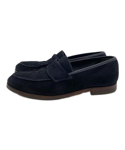 Crockett & Jones（クロケット＆ジョーンズ）Crockett & Jones (クロケット＆ジョーンズ) スウェードコインローファー ブラック サイズ:UK5.5の古着・服飾アイテム