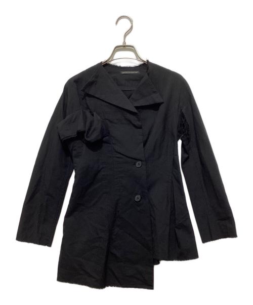 YOHJI YAMAMOTO（ヨウジヤマモト）YOHJI YAMAMOTO (ヨウジヤマモト) アシンメトリーシャツ ブラック サイズ:1の古着・服飾アイテム