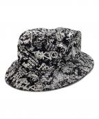 stussy hatsステューシー）の古着「バケットハット」｜ブラック×ホワイト