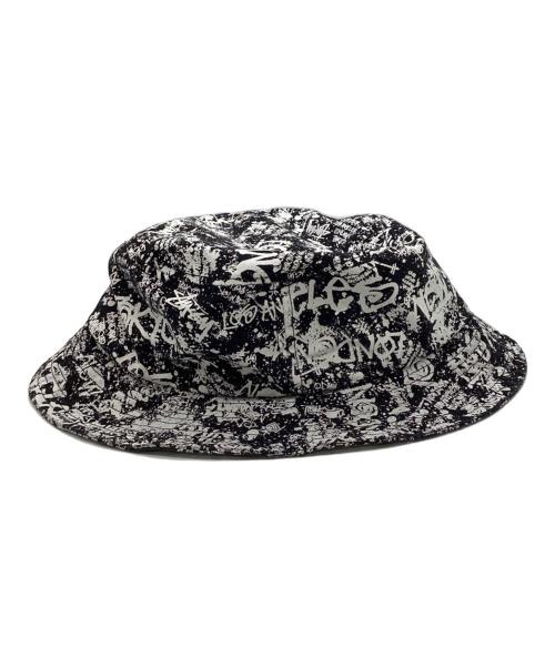 stussy hats（ステューシー）stussy hats (ステューシー) バケットハット ブラック×ホワイトの古着・服飾アイテム