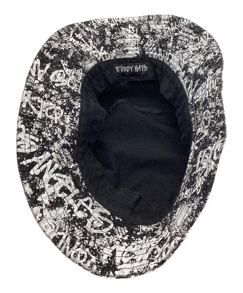 stussy hats（ステューシー）stussy hats (ステューシー) バケットハット ブラック×ホワイトの古着・服飾アイテム