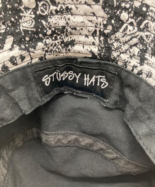 stussy hats（ステューシー）stussy hats (ステューシー) バケットハット ブラック×ホワイトの古着・服飾アイテム