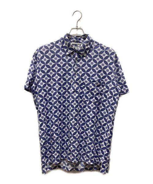 C.P COMPANY（シーピーカンパニー）C.P COMPANY (シーピーカンパニー) ポロシャツ ブルー×ホワイト サイズ:Lの古着・服飾アイテム