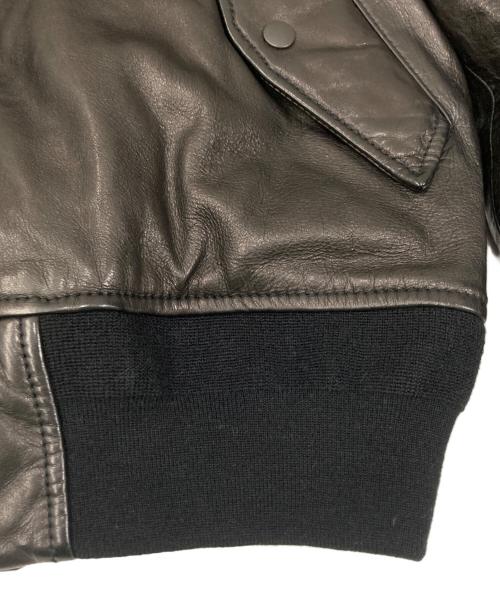 ALPHA（アルファ）ALPHA (アルファ) MA-1レザーダウンジャケット ブラック サイズ:Mの古着・服飾アイテム