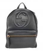 GUCCIグッチ）の古着「インターロッキングG レザーチェーンバックパック」｜ブラック
