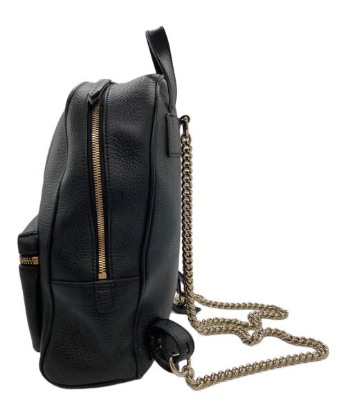GUCCI（グッチ）GUCCI (グッチ) インターロッキングG レザーチェーンバックパック ブラックの古着・服飾アイテム