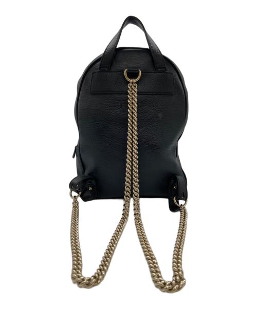 GUCCI（グッチ）GUCCI (グッチ) インターロッキングG レザーチェーンバックパック ブラックの古着・服飾アイテム