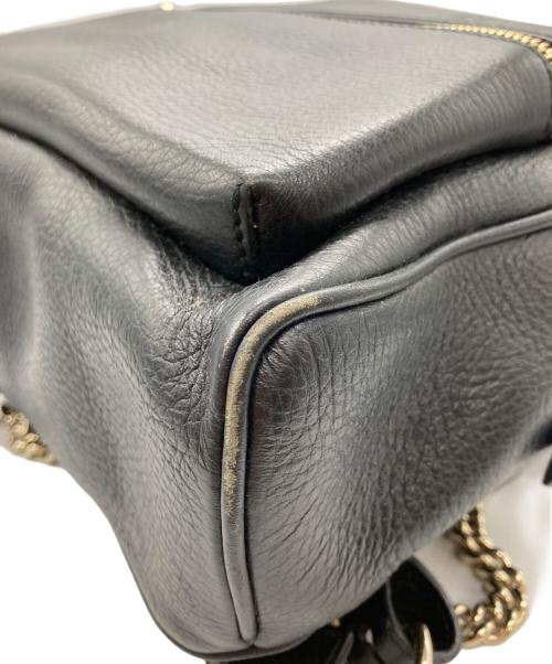 GUCCI（グッチ）GUCCI (グッチ) インターロッキングG レザーチェーンバックパック ブラックの古着・服飾アイテム