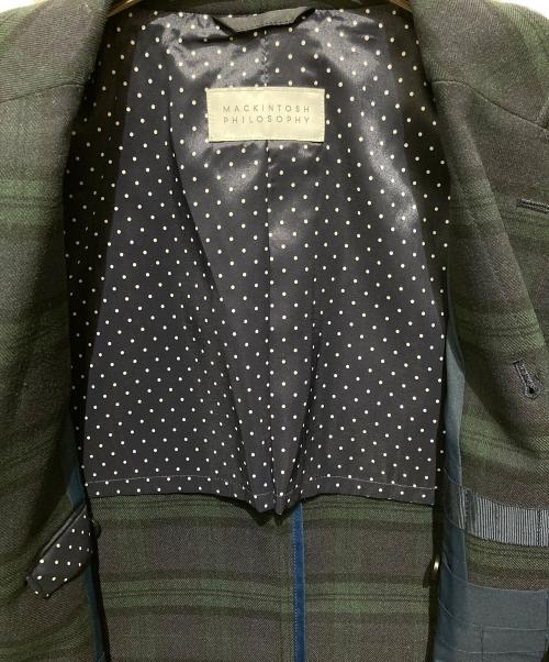 MACKINTOSH PHILOSOPHY（マッキントッシュ フィロソフィー）MACKINTOSH PHILOSOPHY (マッキントッシュ フィロソフィー) チェックテーラードジャケット グリーン×ネイビー サイズ:38R 未使用品の古着・服飾アイテム
