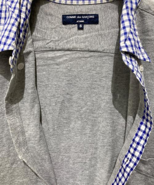 COMME des GARCONS HOMME（コムデギャルソン オム）COMME des GARCONS HOMME (コムデギャルソン オム) 切替半袖シャツ グレー×ブルー サイズ:Ｓの古着・服飾アイテム
