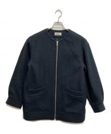 JOURNAL STANDARD relume（ジャーナルスタンダード レリューム）の古着「シャギースライバージップコクーンコート/モヘヤ混ジャケット」｜ネイビー