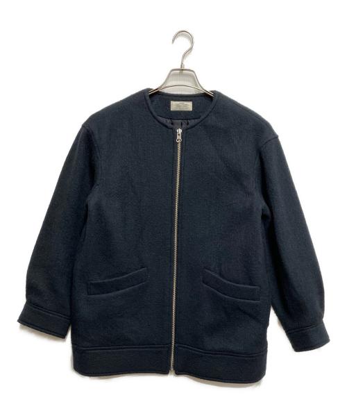 JOURNAL STANDARD relume（ジャーナルスタンダード レリューム）JOURNAL STANDARD relume (ジャーナルスタンダード レリューム) シャギースライバージップコクーンコート/モヘヤ混ジャケット ネイビー サイズ:Fの古着・服飾アイテム