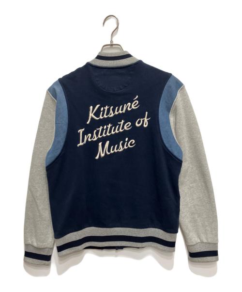 maison kitsune（メゾンキツネ）maison kitsune (メゾンキツネ) スウェットスタジャン ネイビー サイズ:Mの古着・服飾アイテム