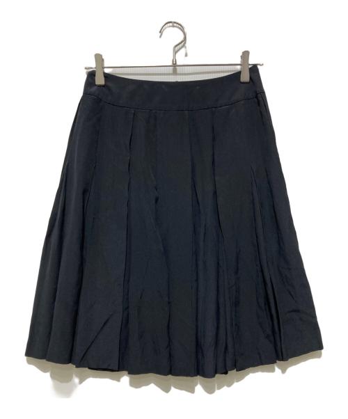 CHANEL（シャネル）CHANEL (シャネル) COCO MARK BUTTONS SILK PLEATS SKIRT ココボタン プリーツ シルクスカート　 ブラック サイズ:36の古着・服飾アイテム