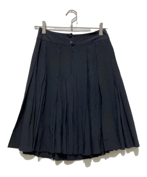 CHANEL（シャネル）CHANEL (シャネル) COCO MARK BUTTONS SILK PLEATS SKIRT ココボタン プリーツ シルクスカート　 ブラック サイズ:36の古着・服飾アイテム