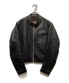 HARLEY-DAVIDSON（ハーレーダビッドソン）の古着「シングルレザーライダースジャケット」｜ブラック